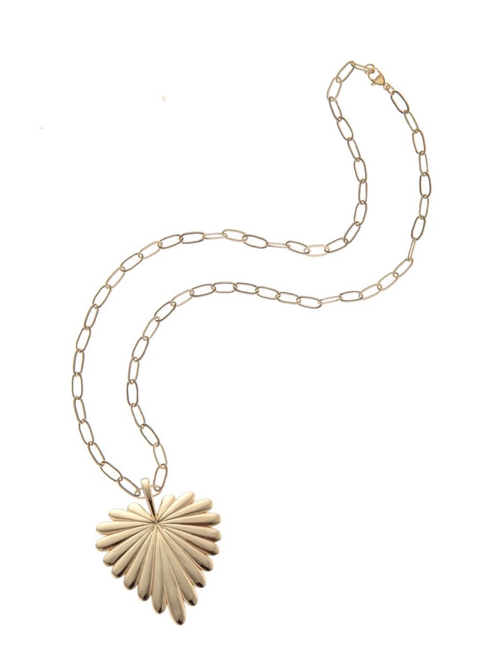Jane Win Full-Heart Pendant AND Gold Drawn Link Chain